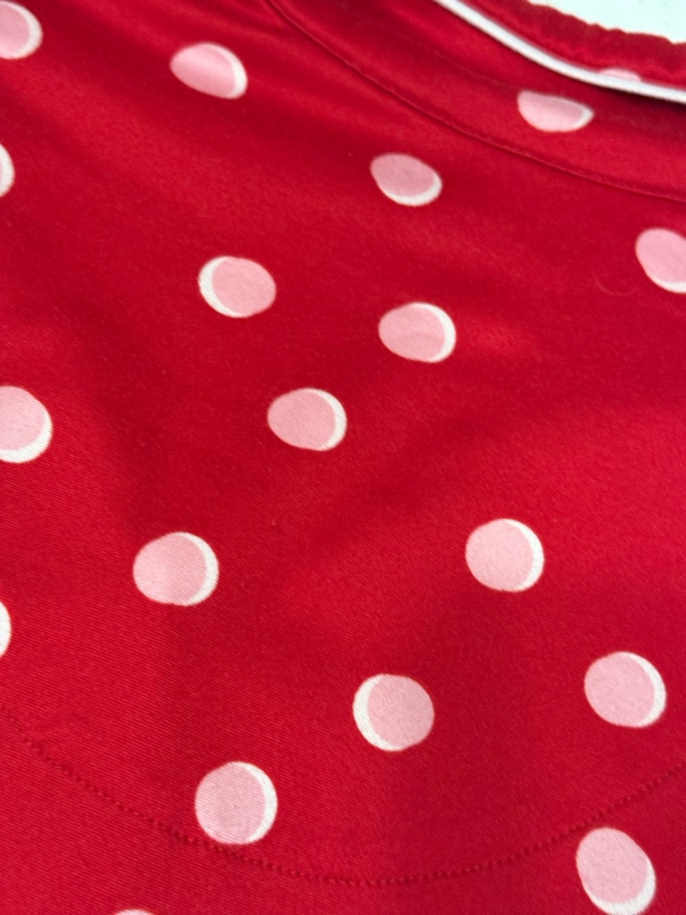 Kate Spade Red & Pink Polka Dot Pajama Long-Sleeve + Pants Set Women's Medium - Picture 7 of 11
